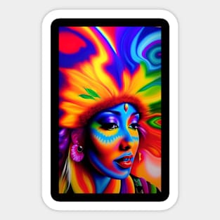 Freaking Cool Trippy Art Psychedelic Design Shrooms Visuals Visionary Sticker